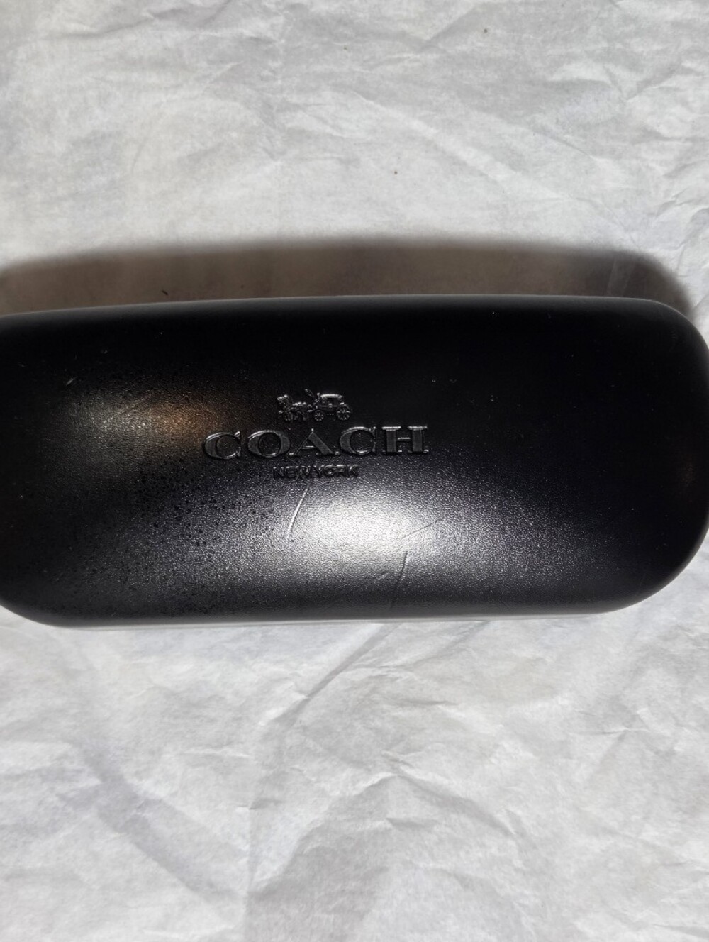 Coach Black Eyewear Case with Gold Logo